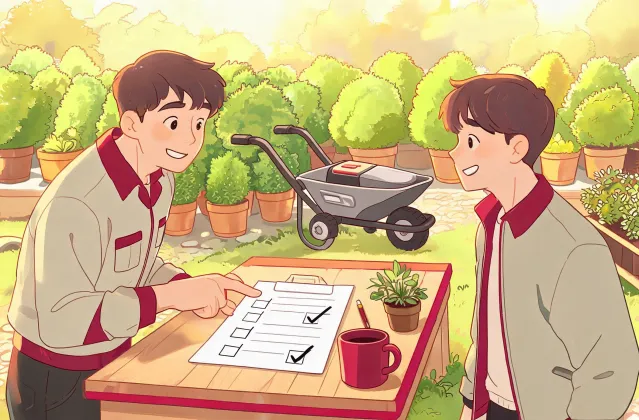 Illustrated wheelbarrow procurement conversation
